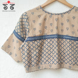 Blue Half & Half Ajrak Blouse