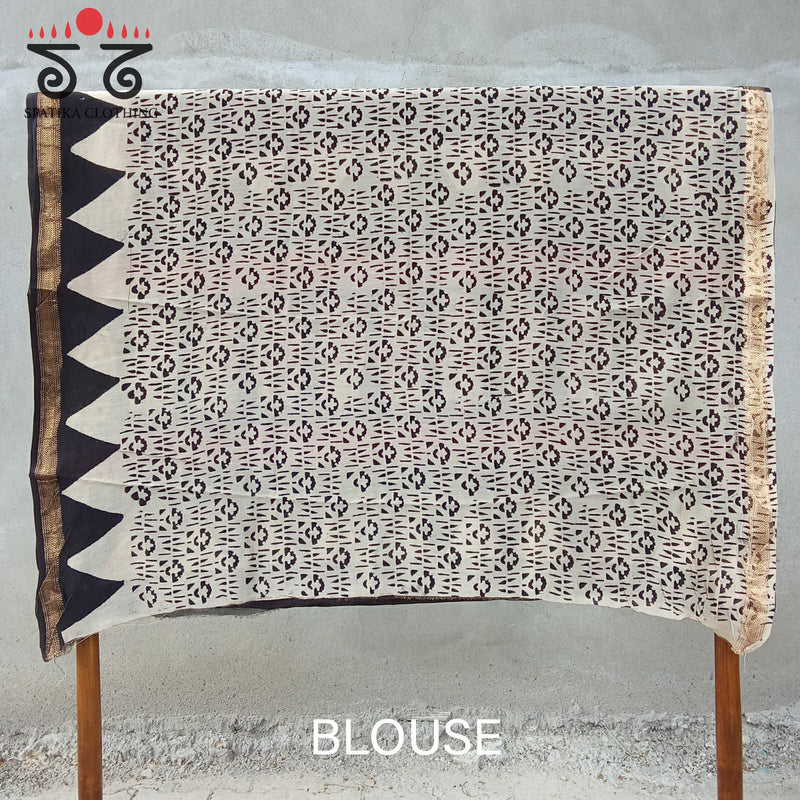 Monochrome Maheshwari Saree