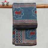 Ajrak Indigo Pichwai Saree