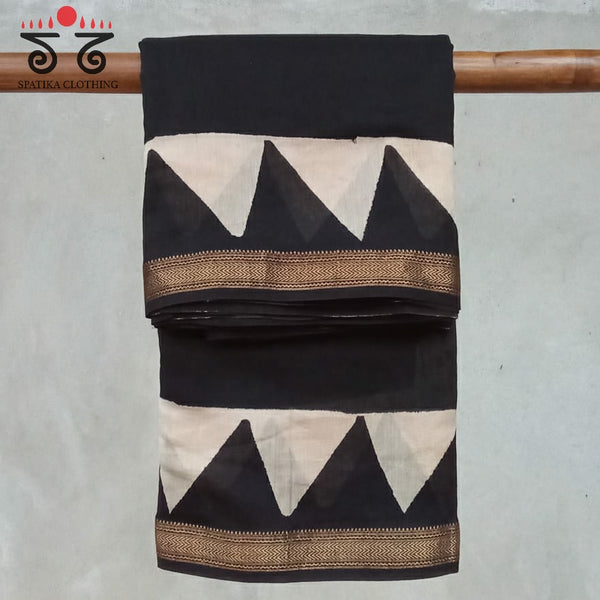 Monochrome Maheshwari Saree