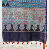 Ajrak Indigo Pichwai Saree
