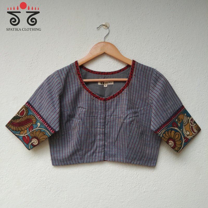 The Striped Pen Kalamkari Blouse