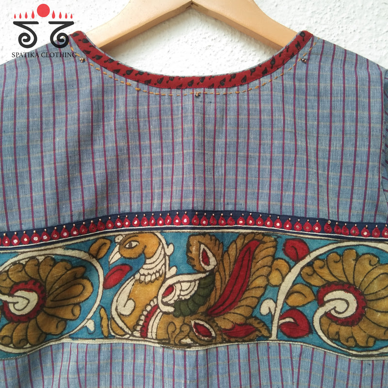 The Striped Pen Kalamkari Blouse
