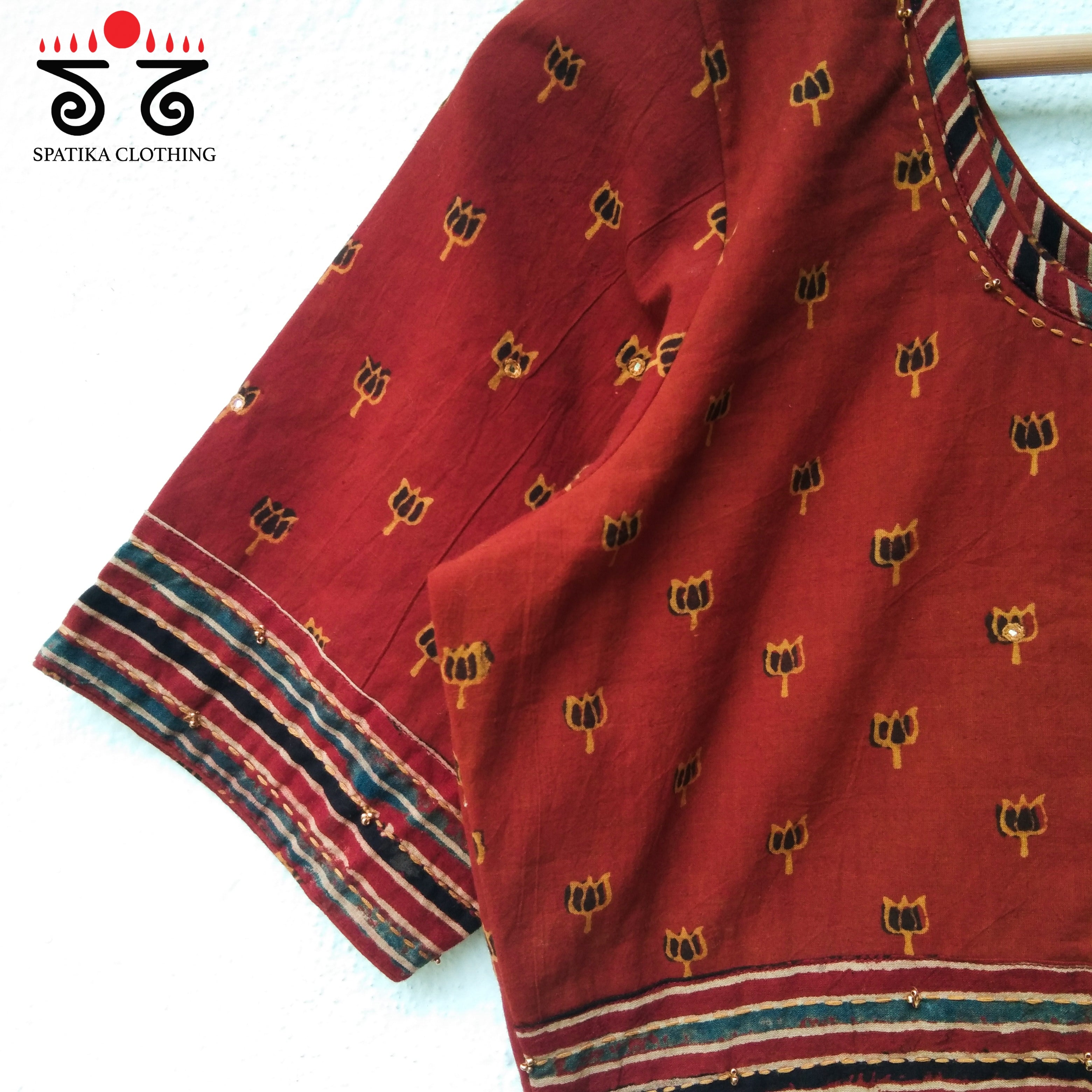 The Lotus Ajrak Blouse - Bestseller!