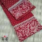 Ajrak Kalamkari Hand Embroidered Blouse Fabric