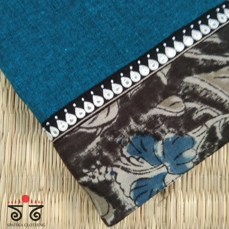 Soild Kalamkari Hand Embroidered Blouse Fabric