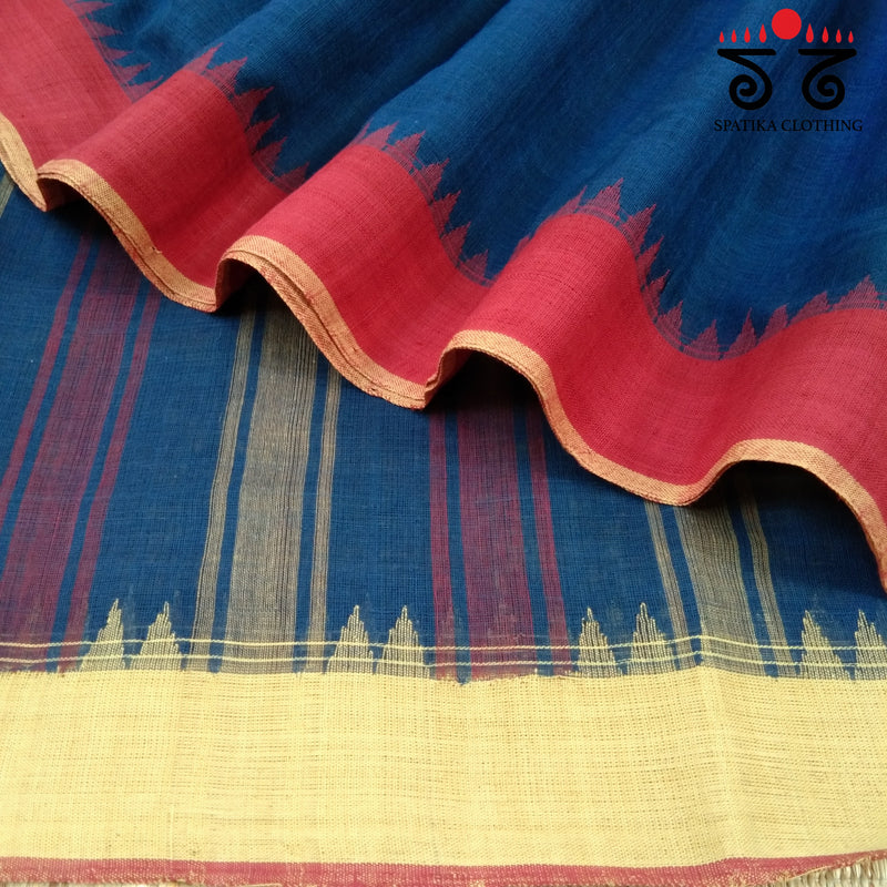 Ponduru Handspun Saree - Ganga Jamuna Border!