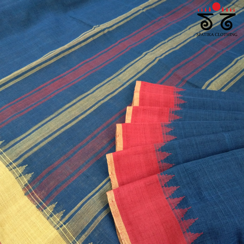 Ponduru Handspun Saree - Ganga Jamuna Border!