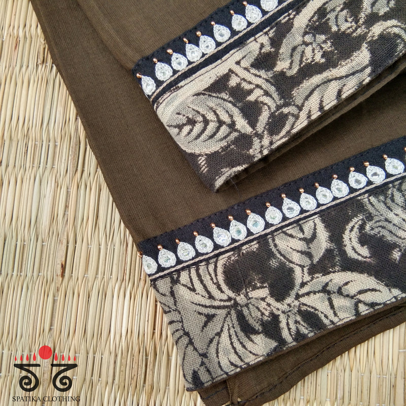 Solid Kalamkari Hand Embroidered Blouse Fabric