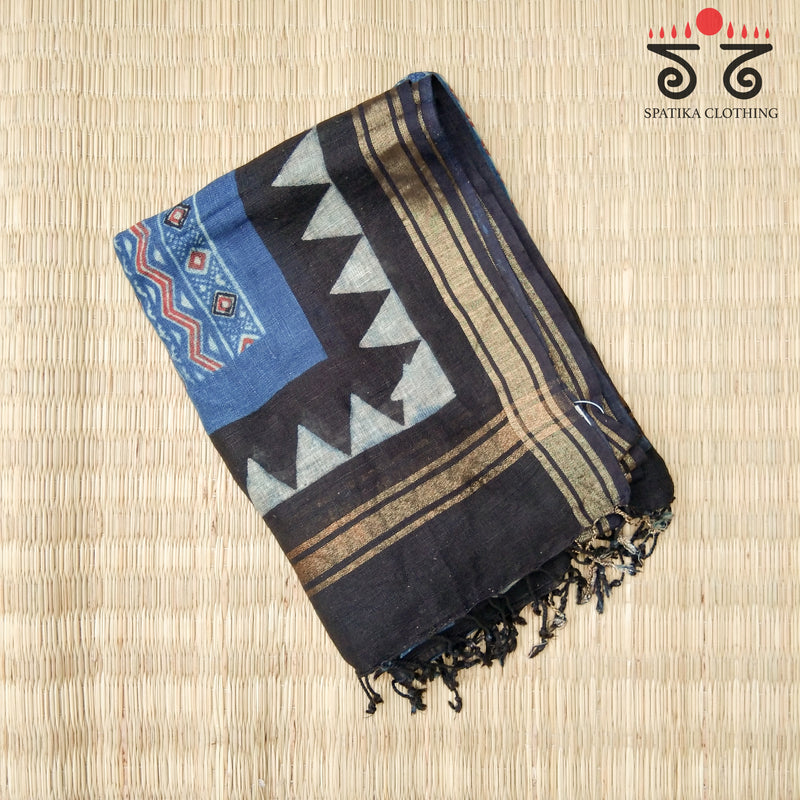 Ajrak on Linen Dupatta