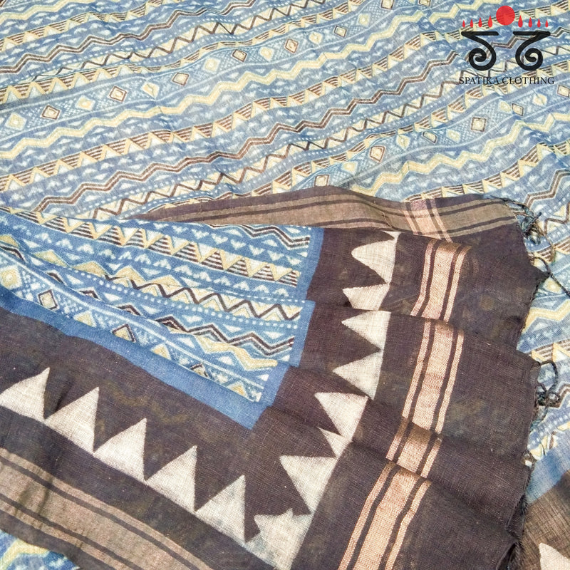Ajrak on Linen Dupatta
