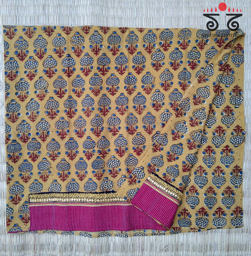 Ajrak Block Printed Blouse Fabric