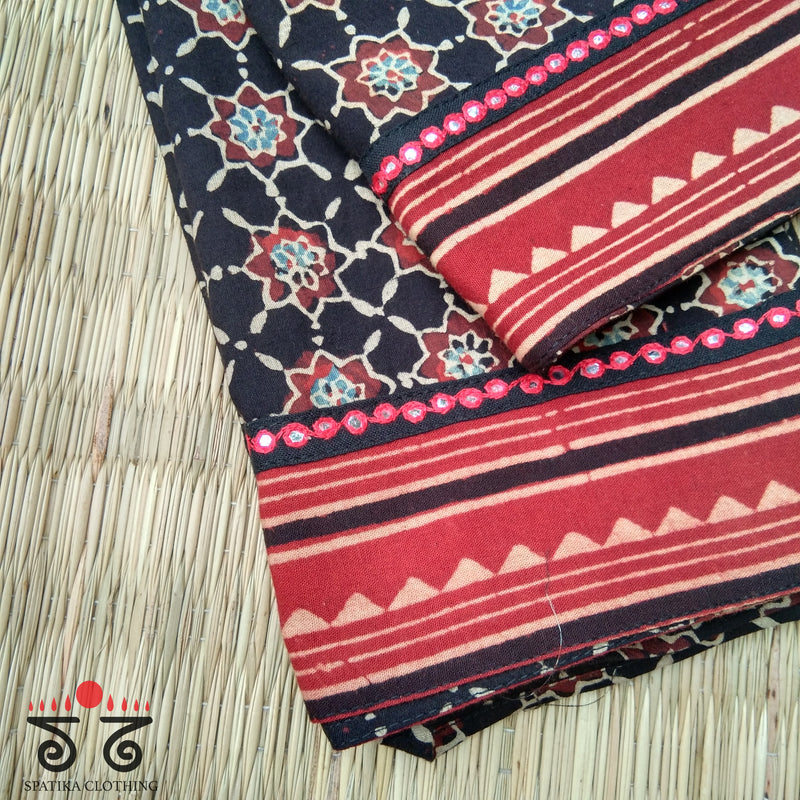 Ajrak Block Printed Blouse Fabric