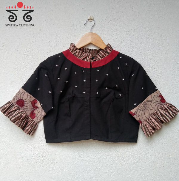 The Pen Kalamkari Frilled Blouse