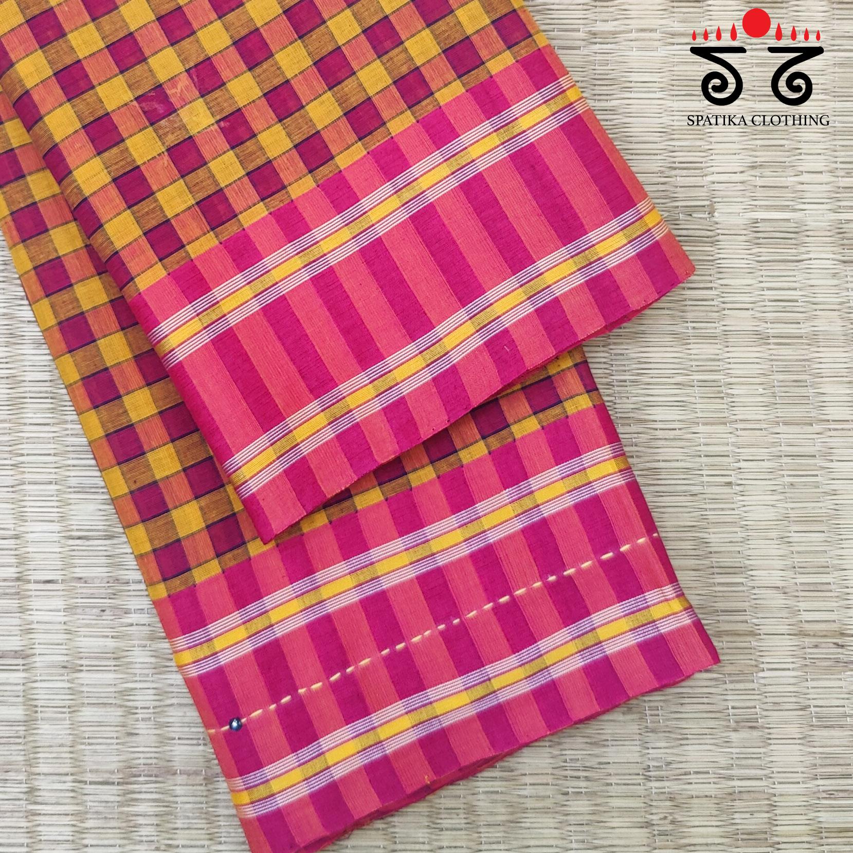 Handembroidered Udupi Check Saree