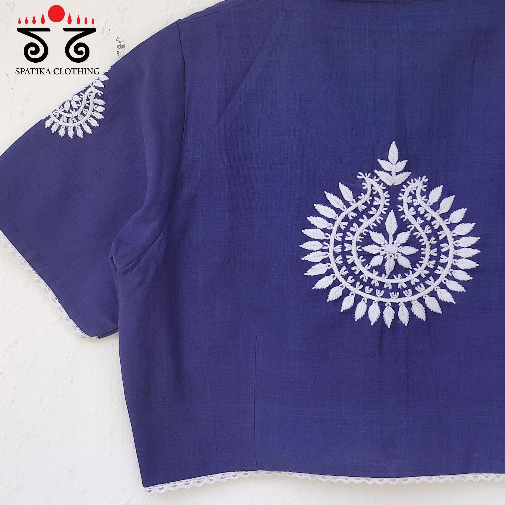 The Solid Chikankari and Lace Blouse - New Edition