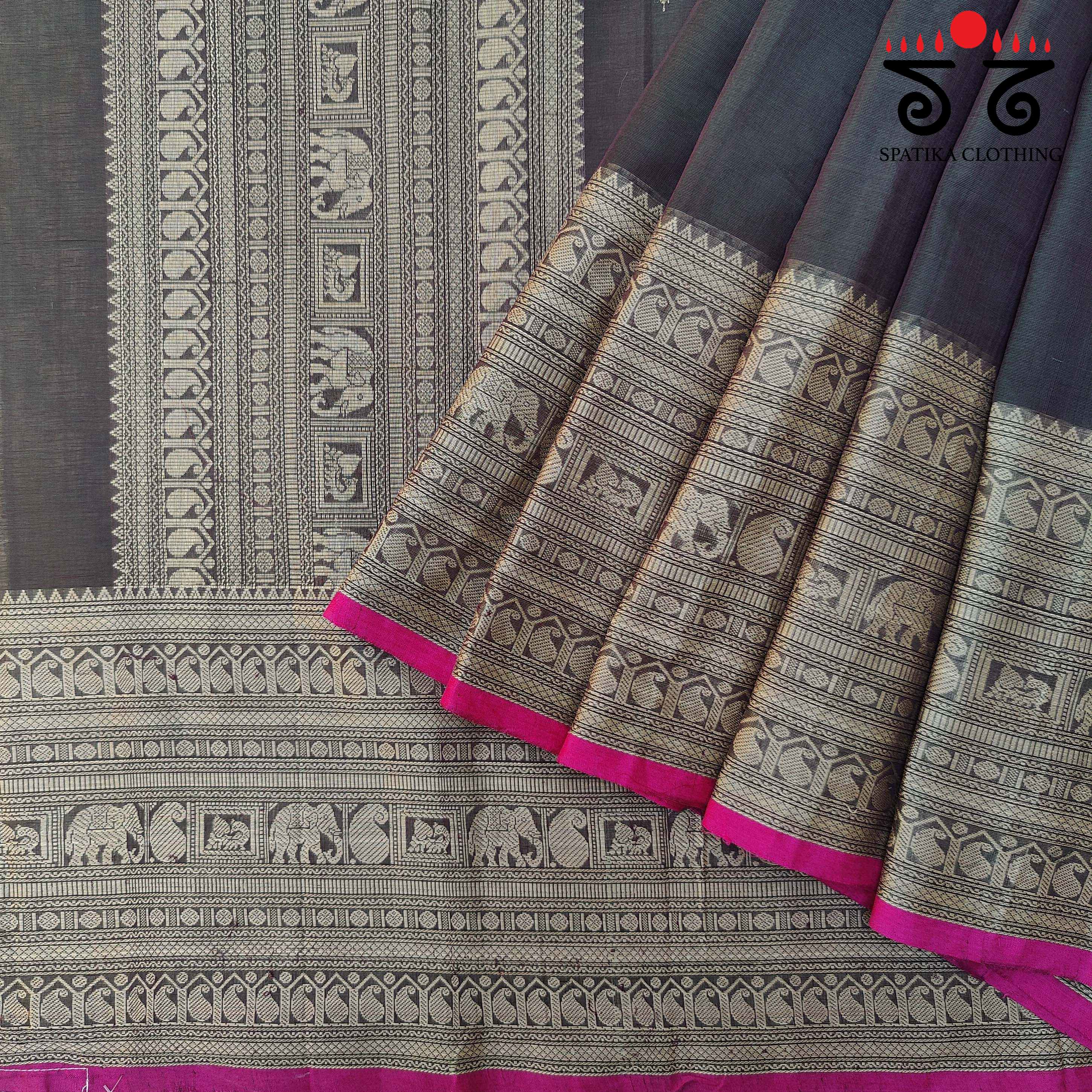 Kanchi Handwoven Cotton Saree