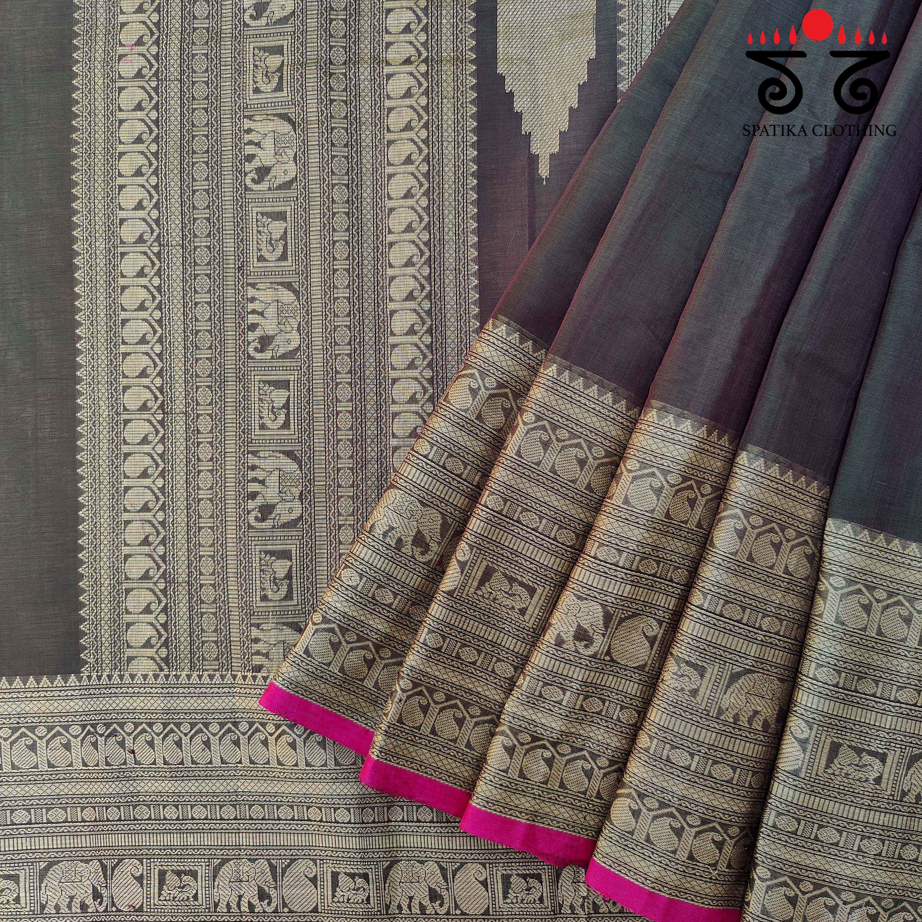 Kanchi Handwoven Cotton Saree