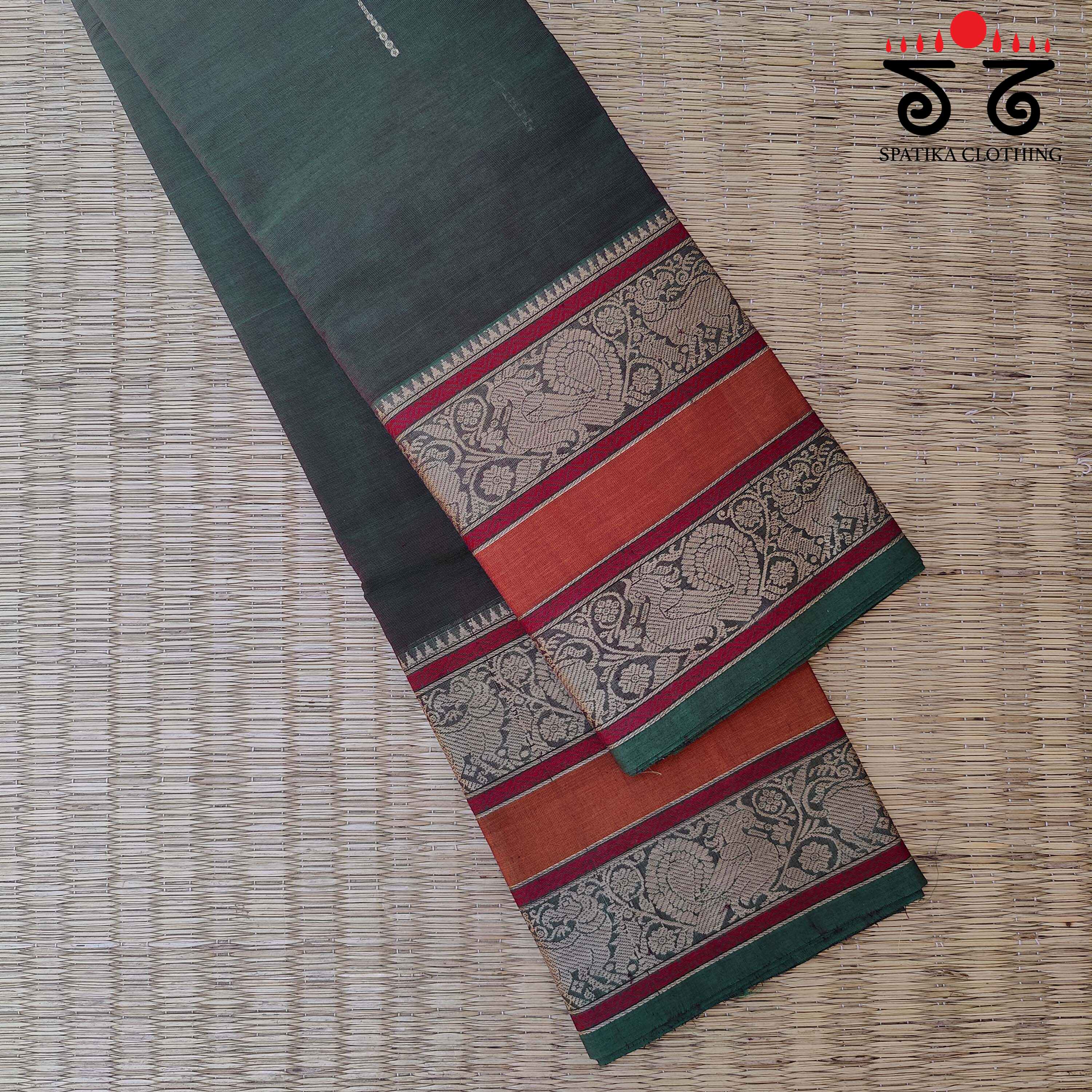 Korvai Kanchi Cotton - Handwoven Cotton Saree