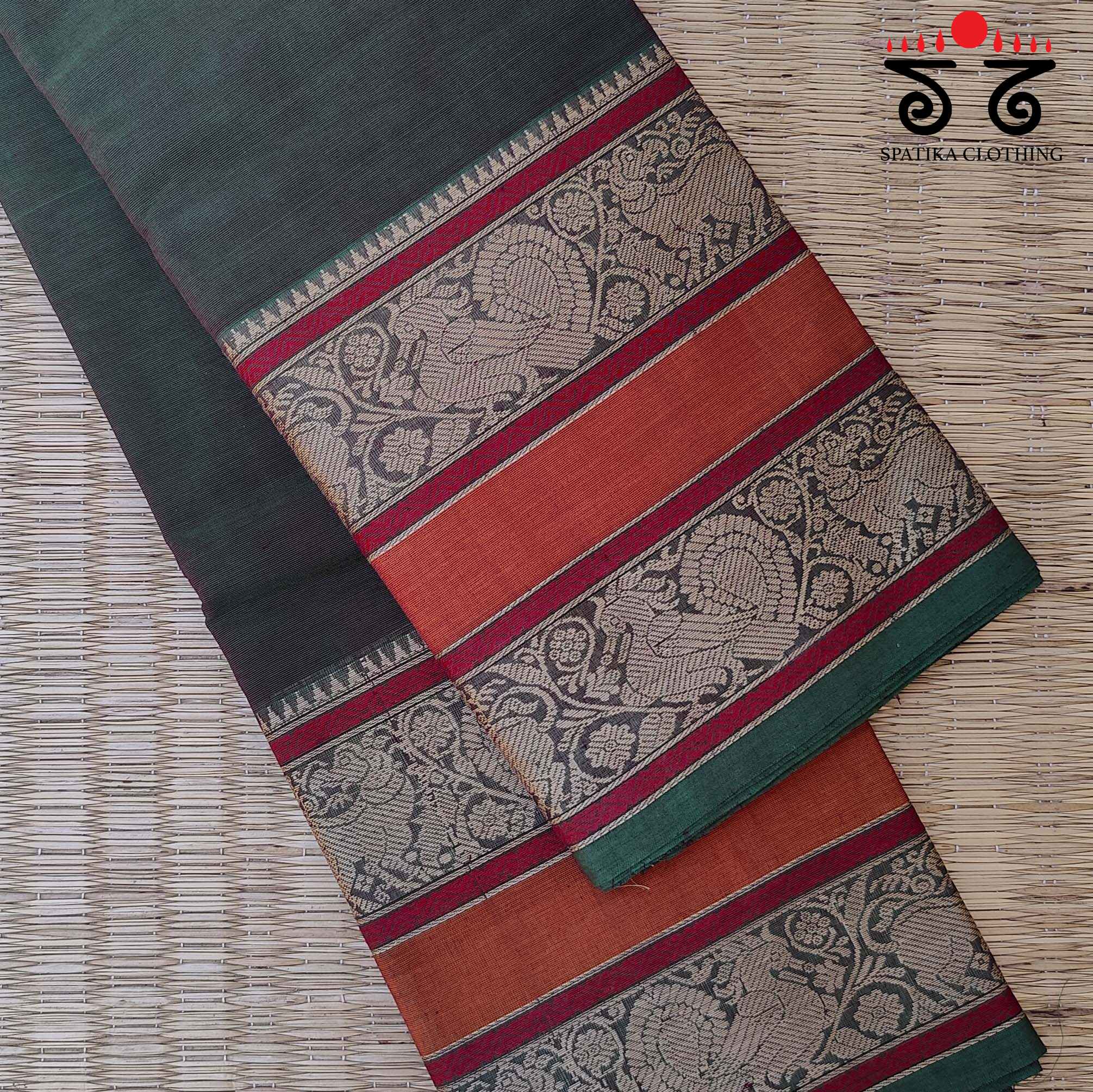 Korvai Kanchi Cotton - Handwoven Cotton Saree