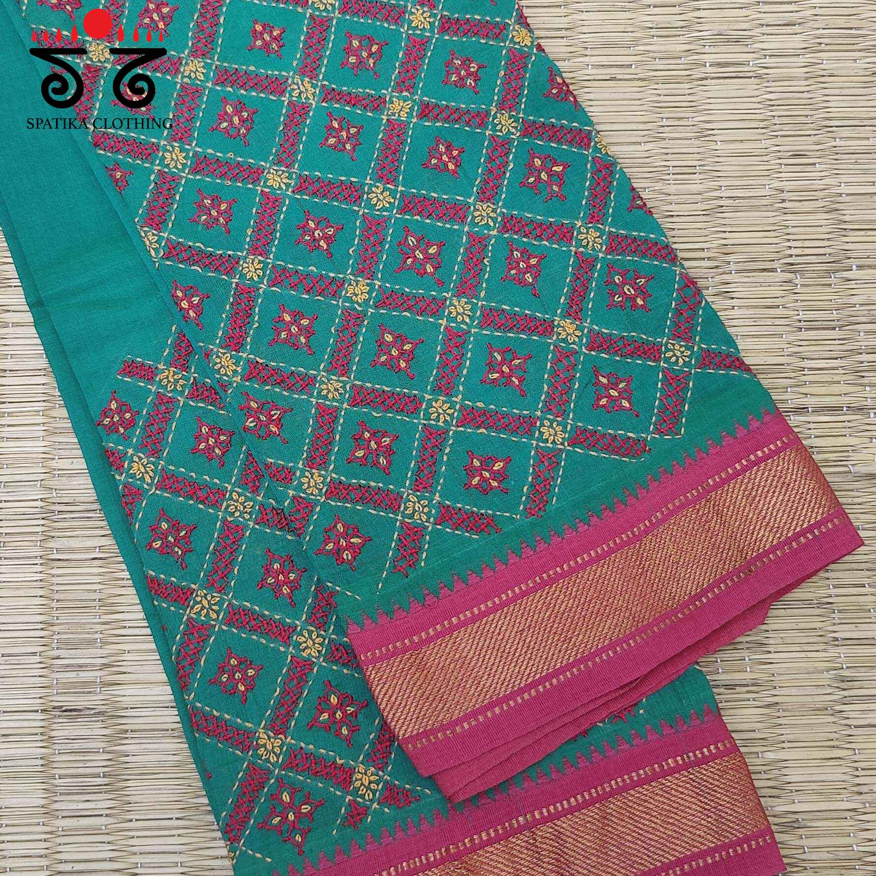 Banjara Handembroidery on Mangalagiri Cotton Blouse Fabric