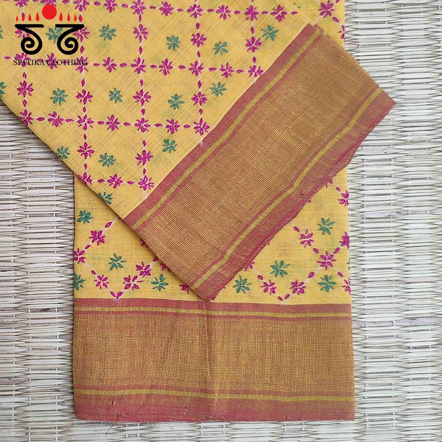 Banjara Handembroidery on Handwoven Cotton Blouse Fabric
