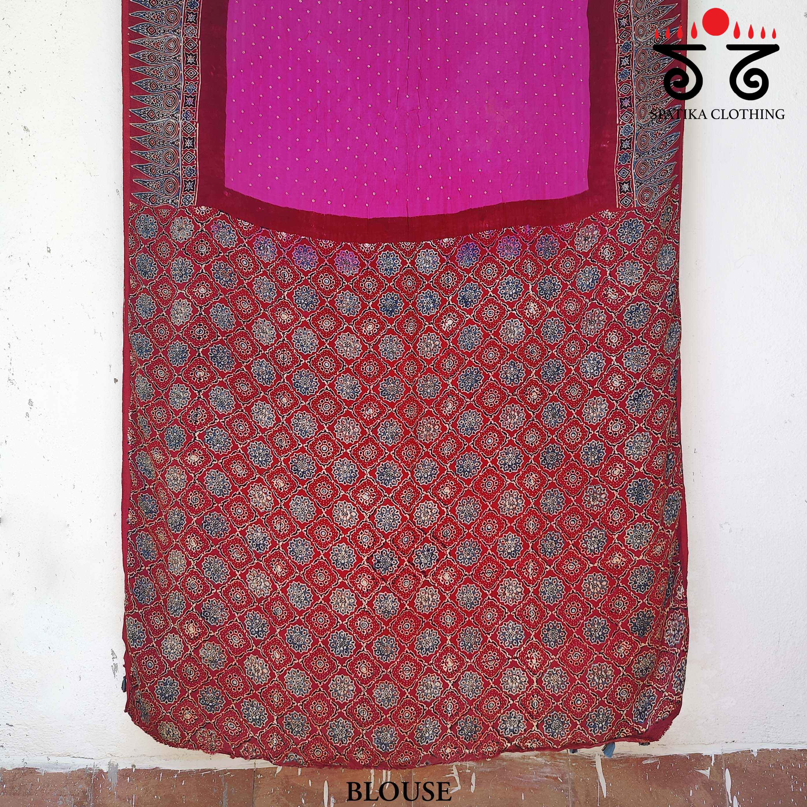 Ajrak - Bandhani on Modal Silk Saree