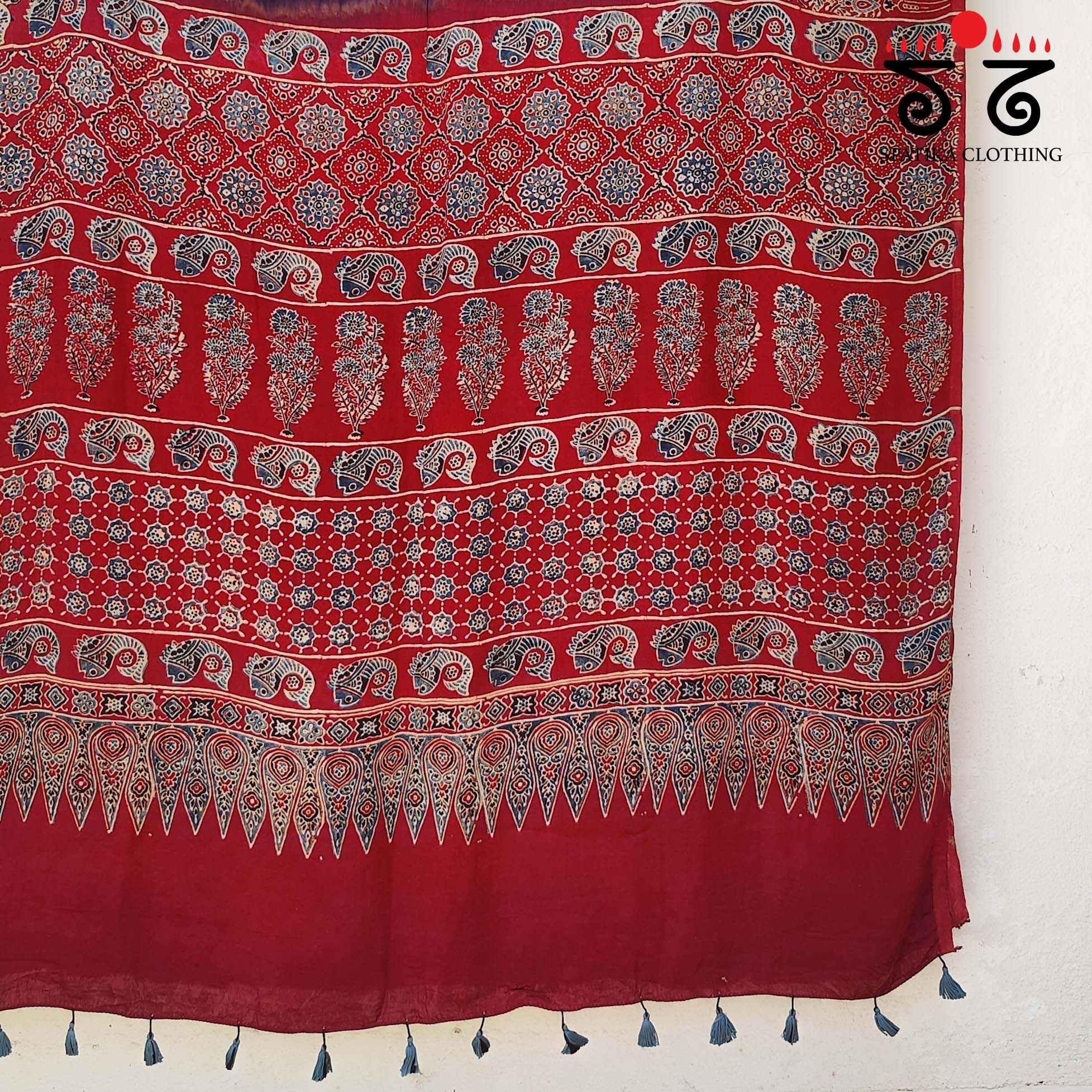Ajrak - Bandhani on Modal Silk Saree