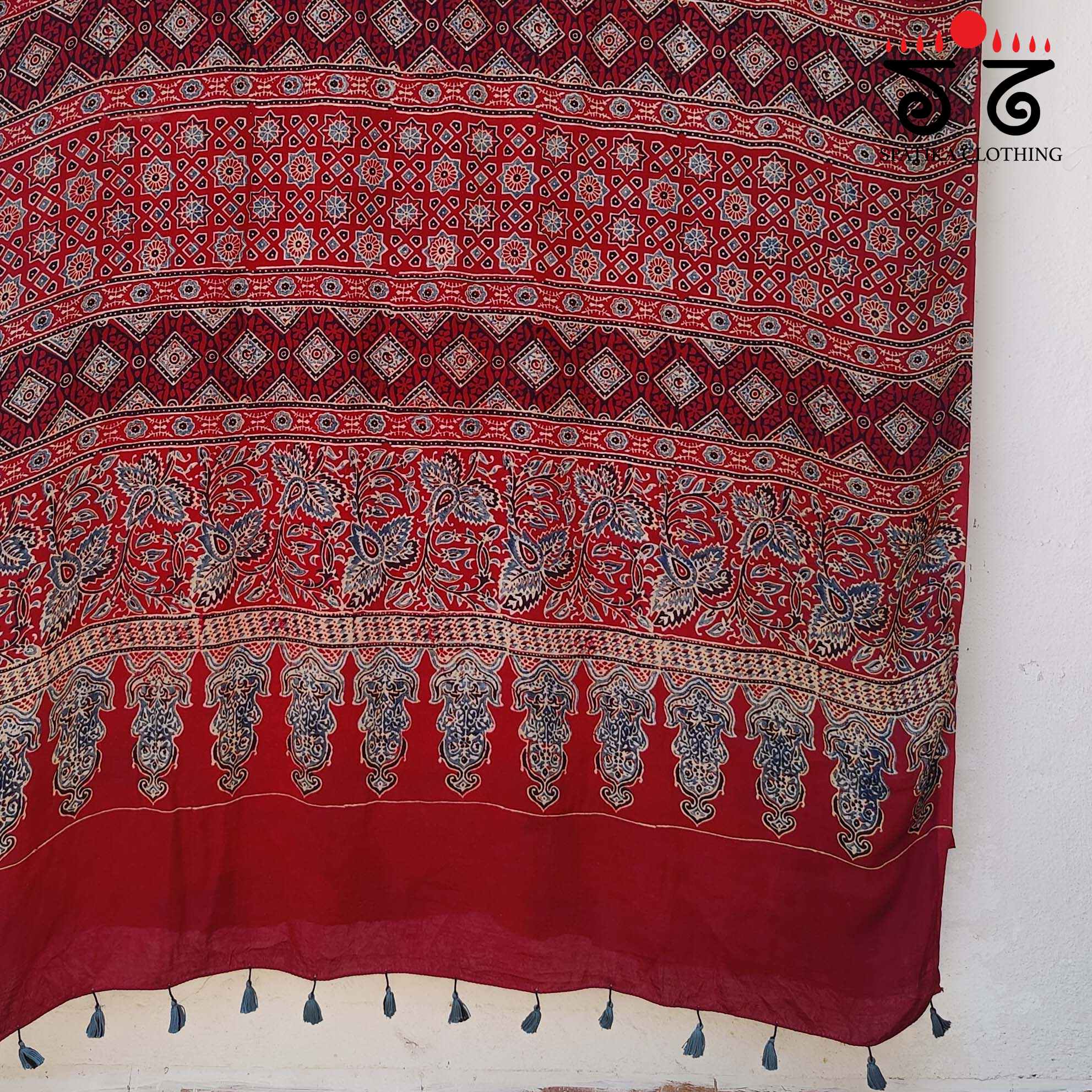 Ajrak - Bandhani on Modal Silk Saree