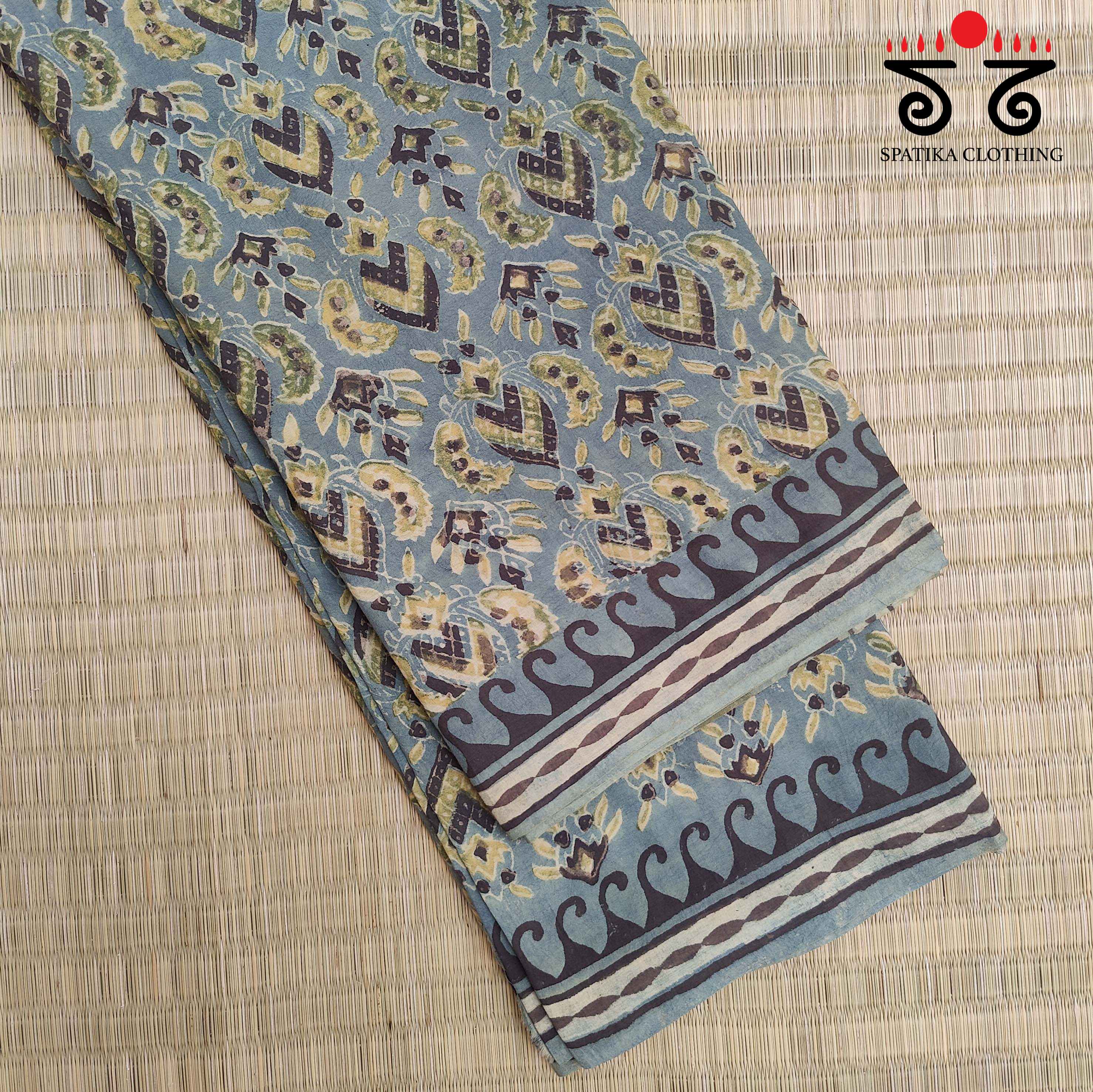 Bagru Handblock Print on Handwoven Cotton Saree
