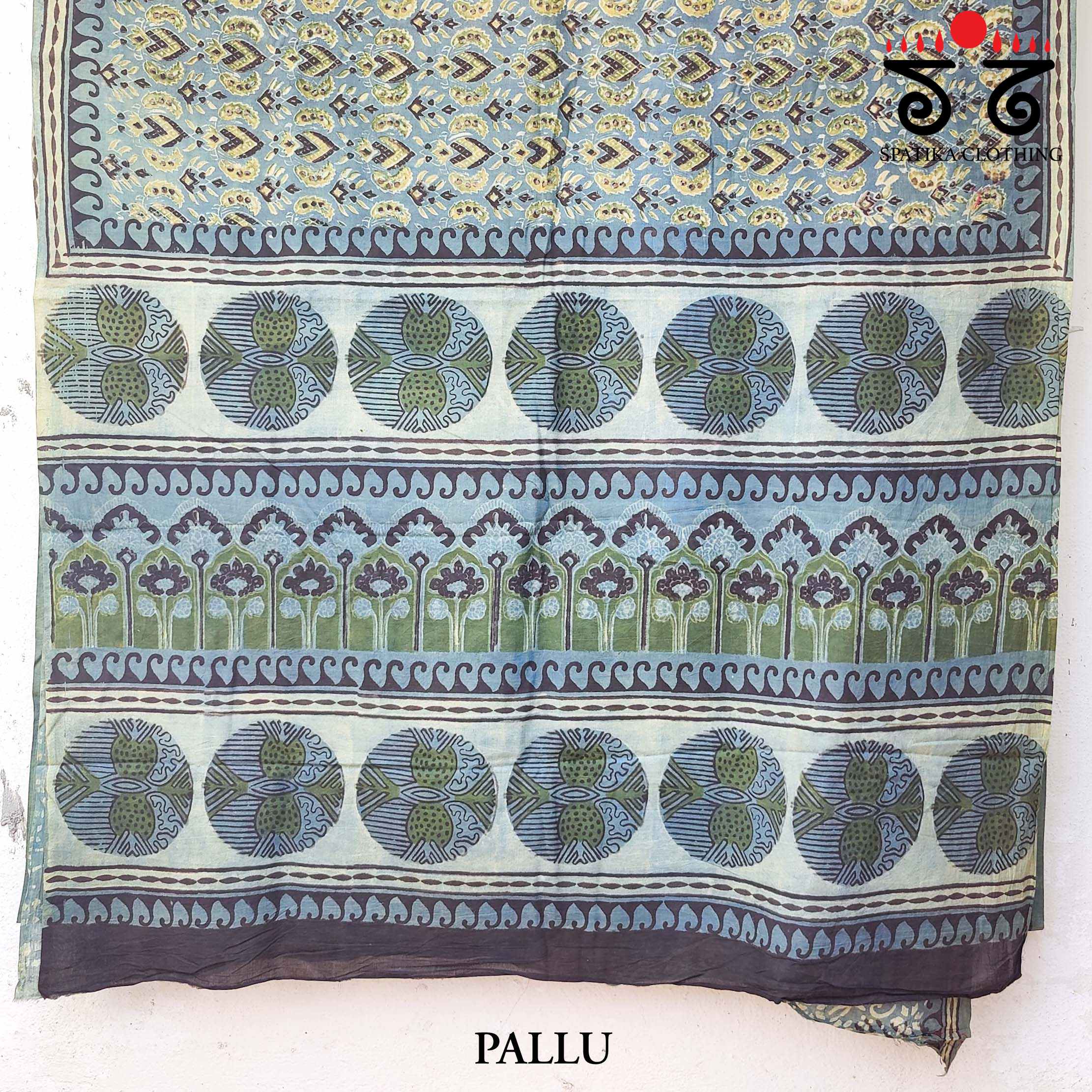 Bagru Handblock Print on Handwoven Cotton Saree