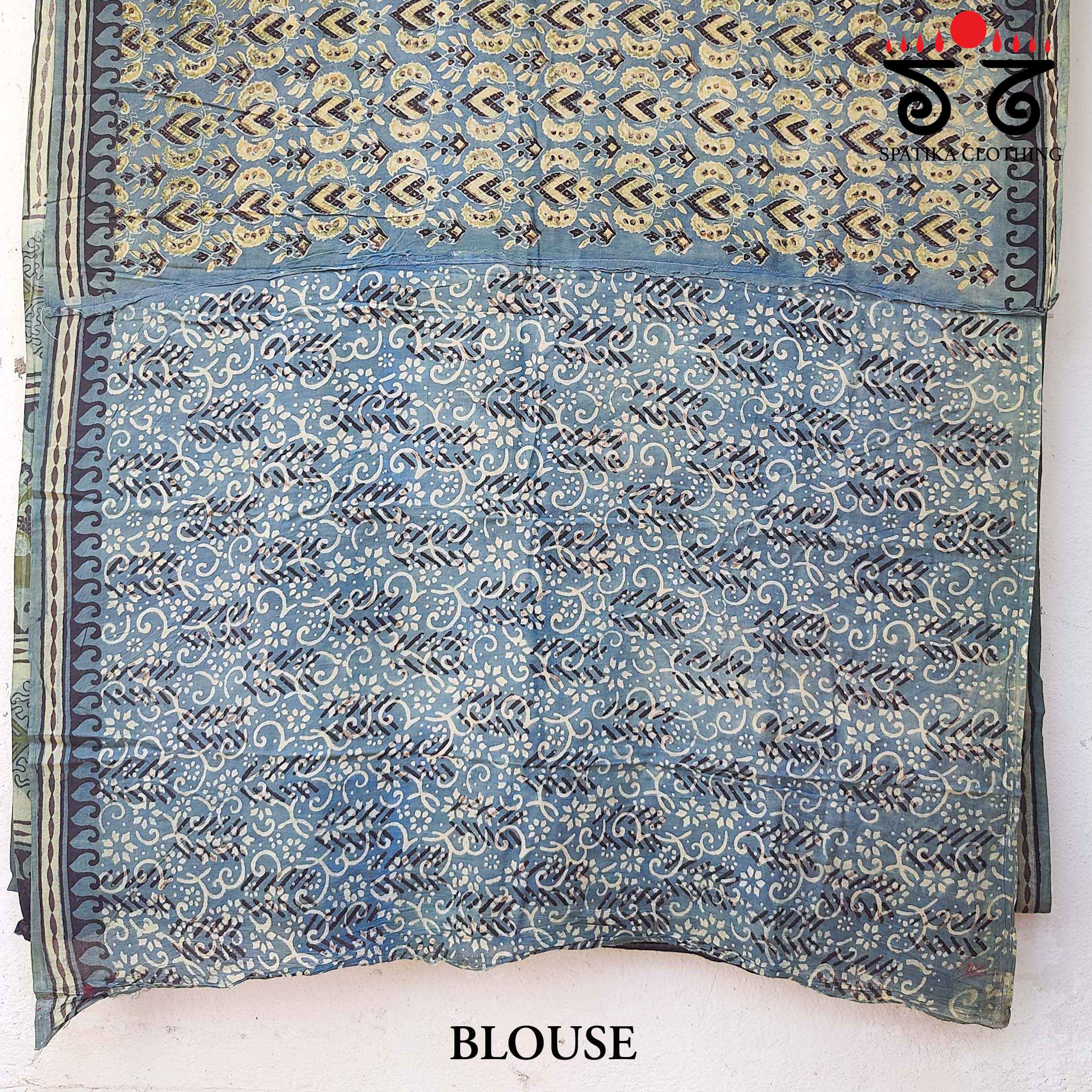 Bagru Handblock Print on Handwoven Cotton Saree