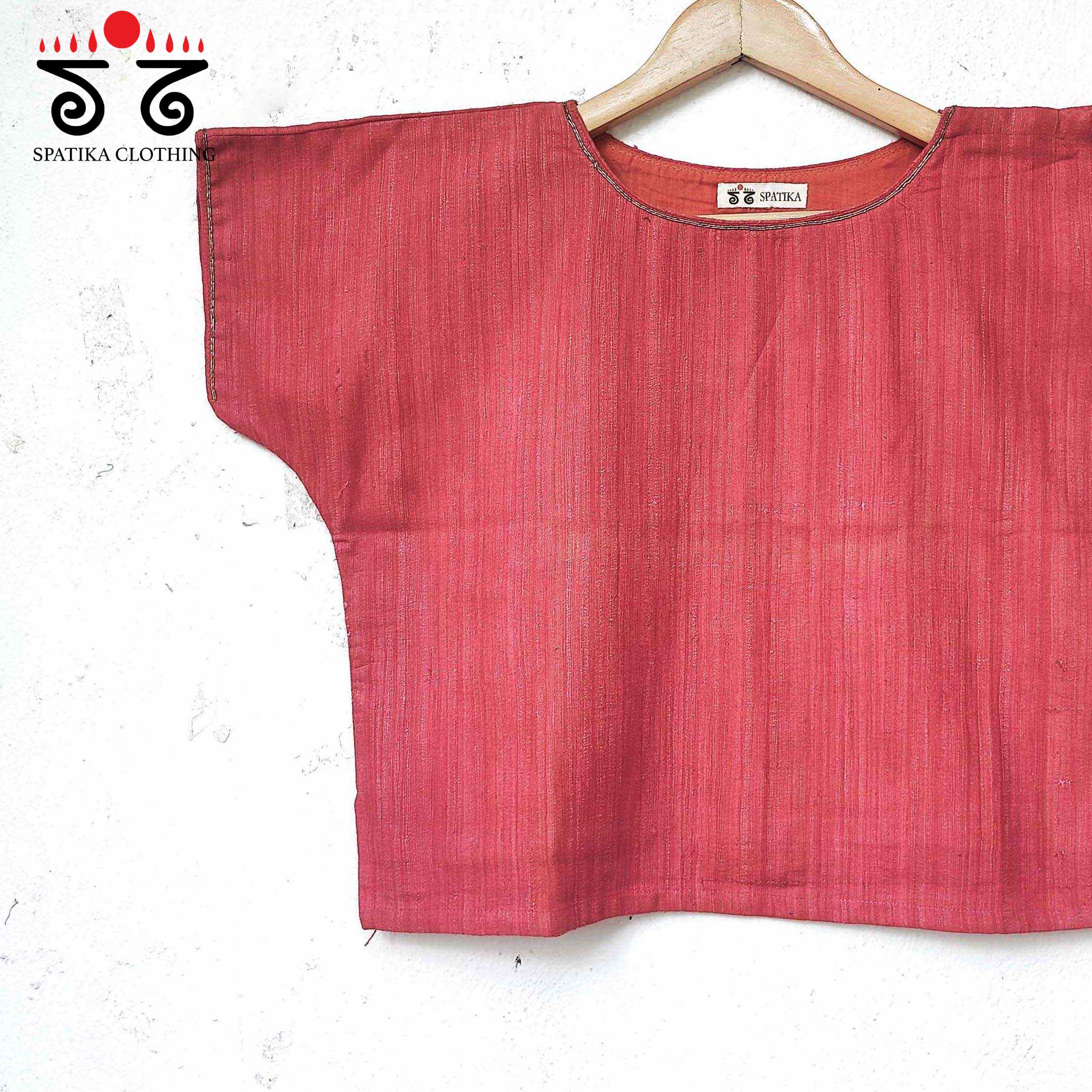 Hand - Embroidered Silk Crop Top