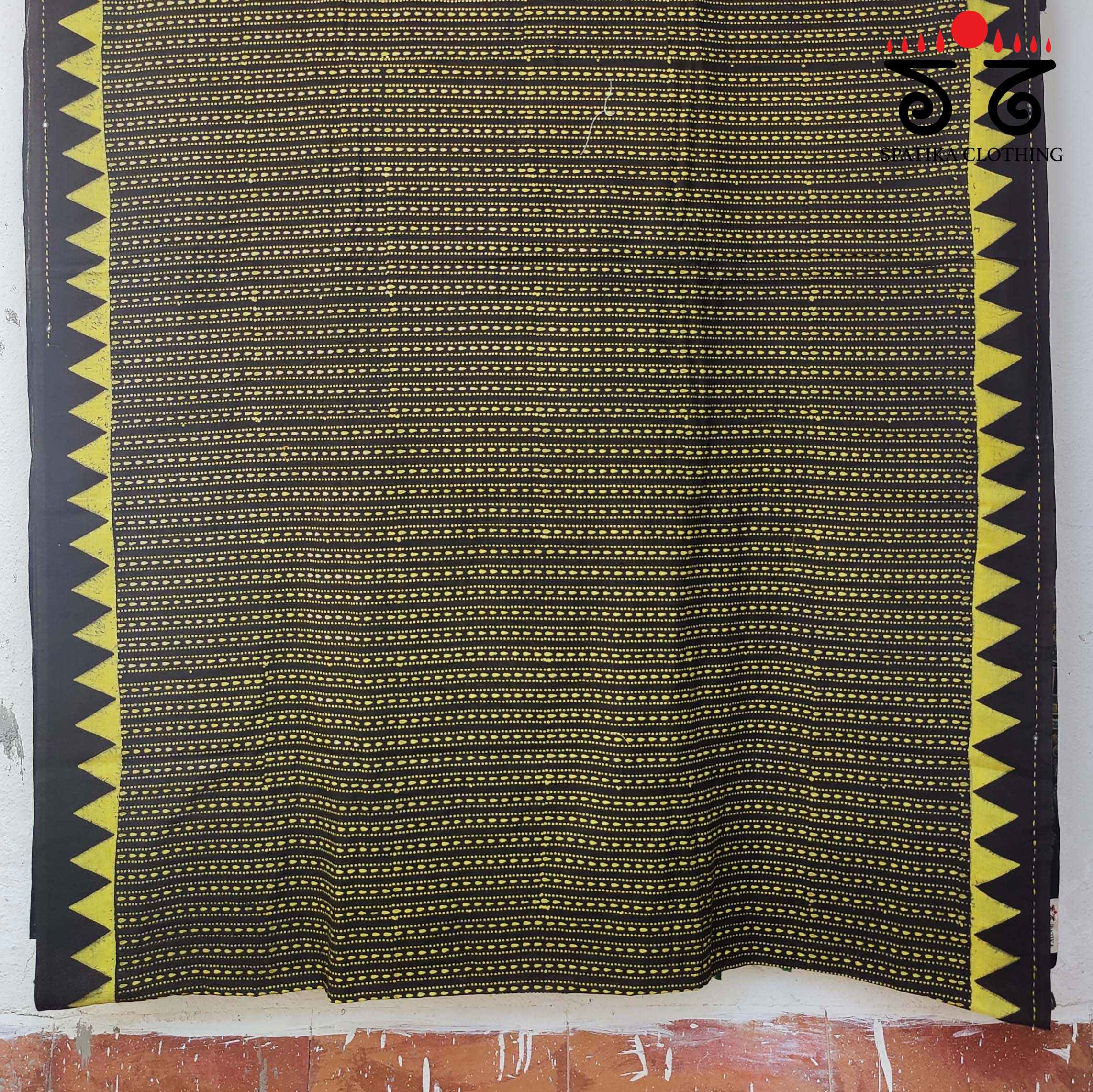 Ajrakh - Hand Embroidered on Mulmul Cotton Saree