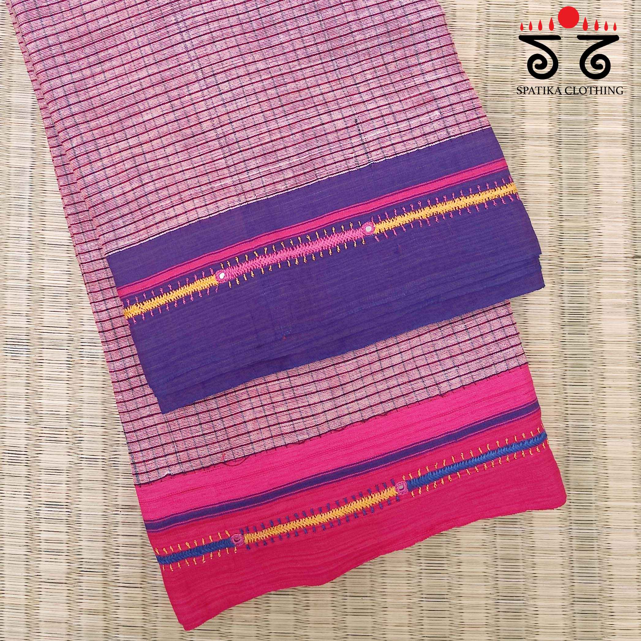 Banjara Handembroidery on Patteda Anchu Saree