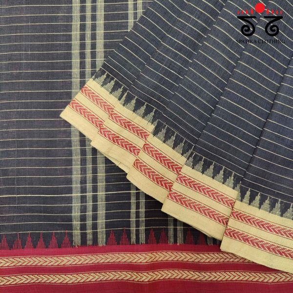 Ponduru Handspun Cotton Saree - Ajrak Blouse