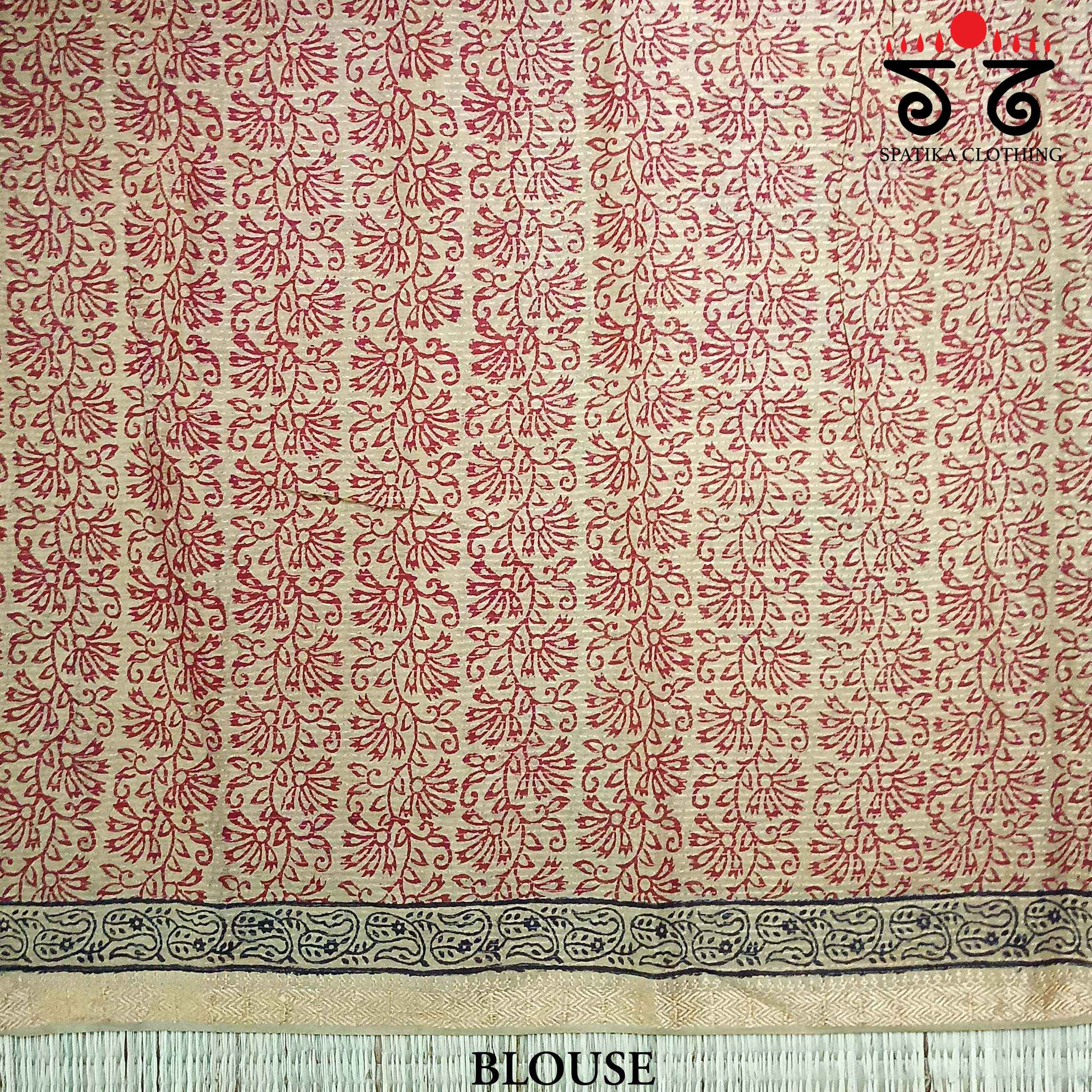 Bagh Handblock Print on Maheshwari Cotton Saree