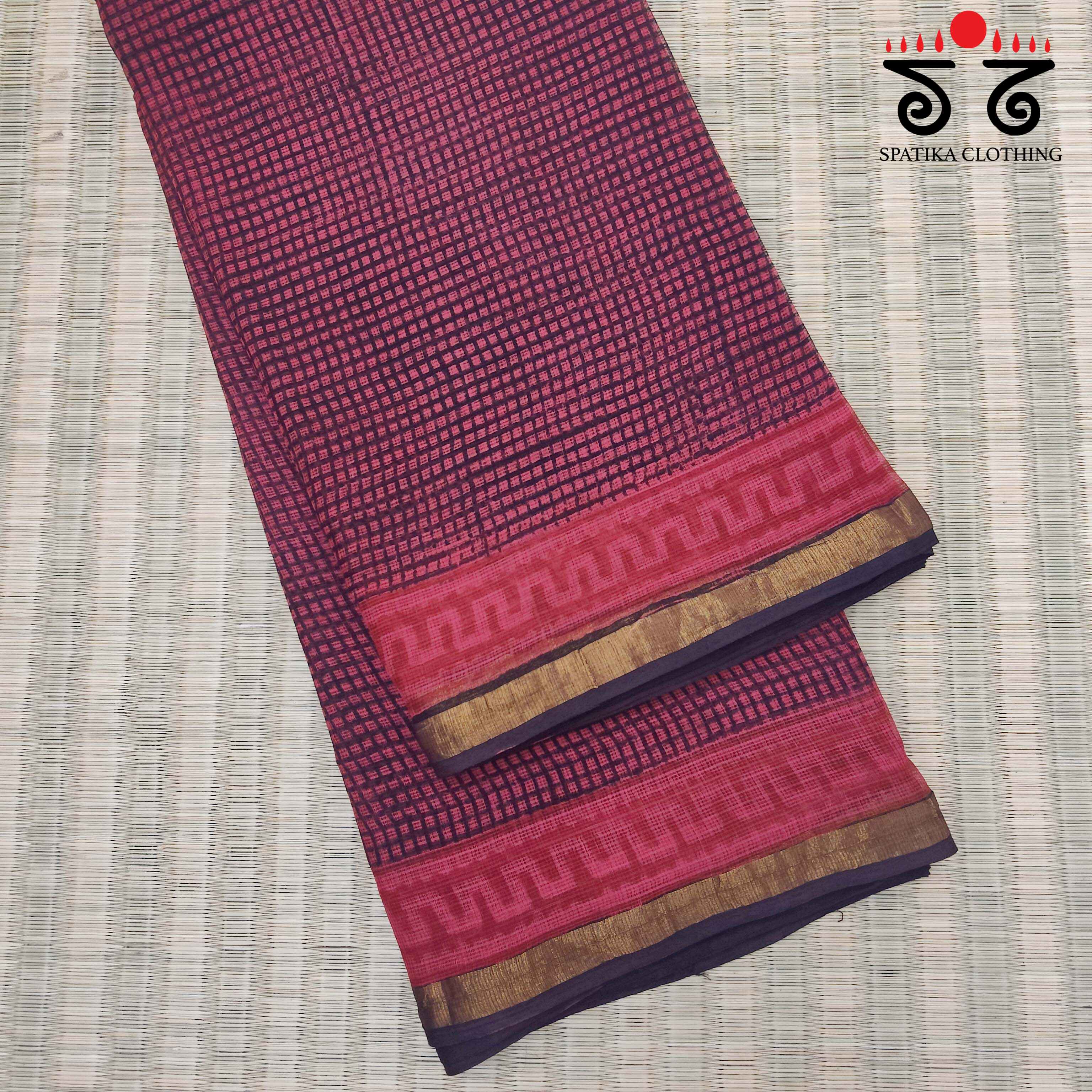 Bagru Handblock Print on Kota Saree
