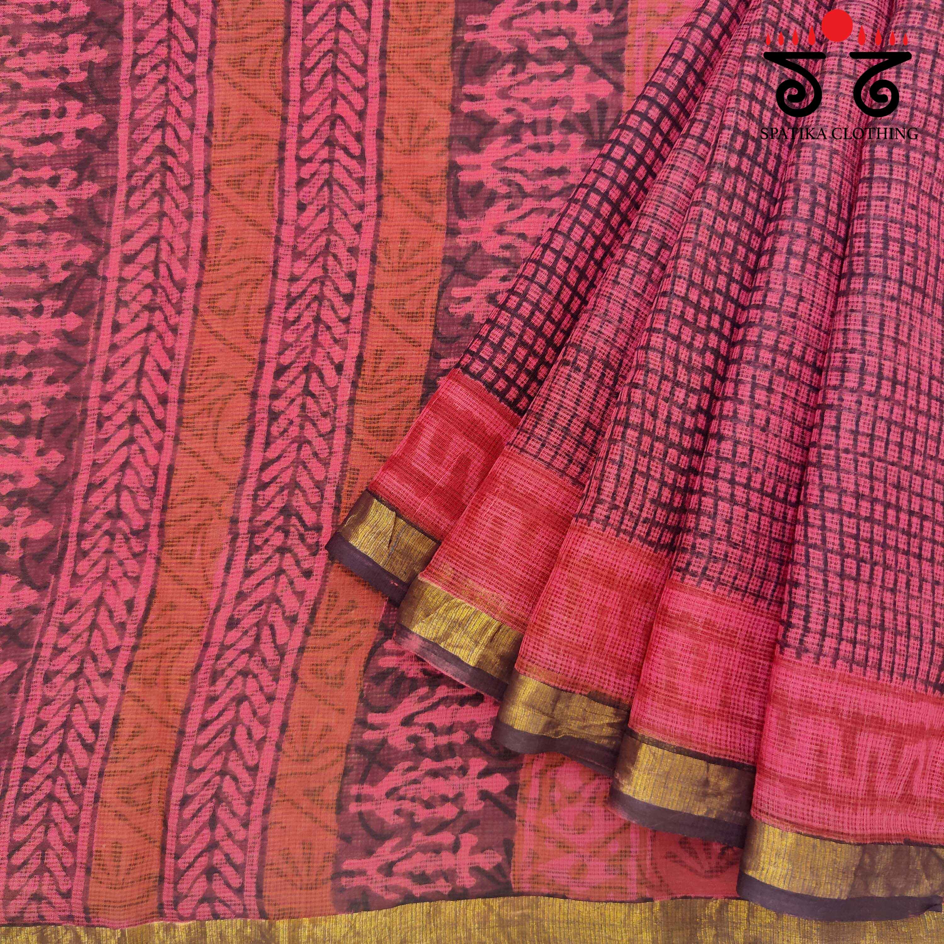 Bagru Handblock Print on Kota Saree