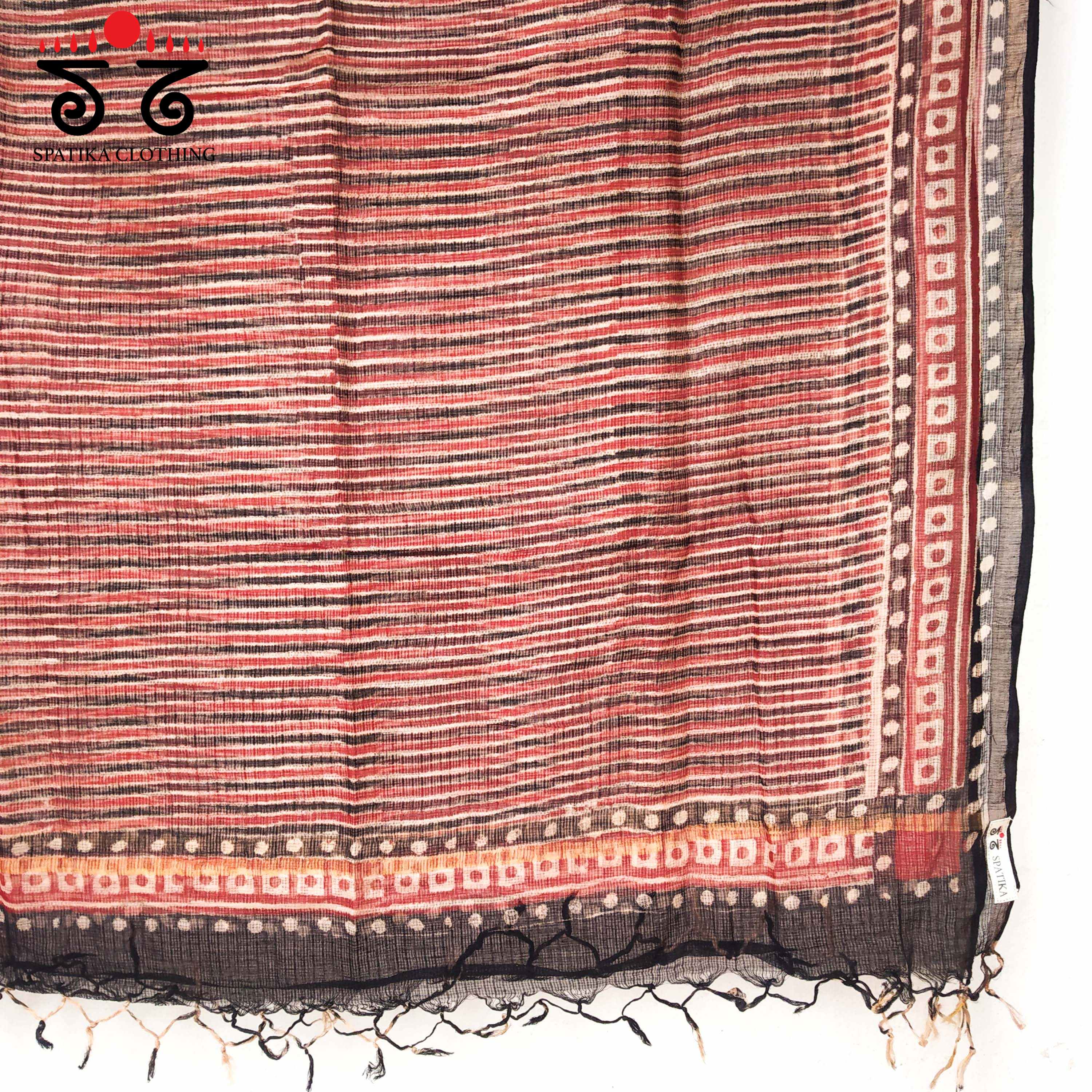 Ajrakh on Kota Dupatta - Natural Dyes