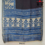 Bagru Handblock Print on Chanderi Silk Cotton Saree