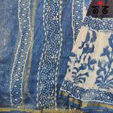 Bagru Handblock Print on Chanderi Silk Cotton Saree