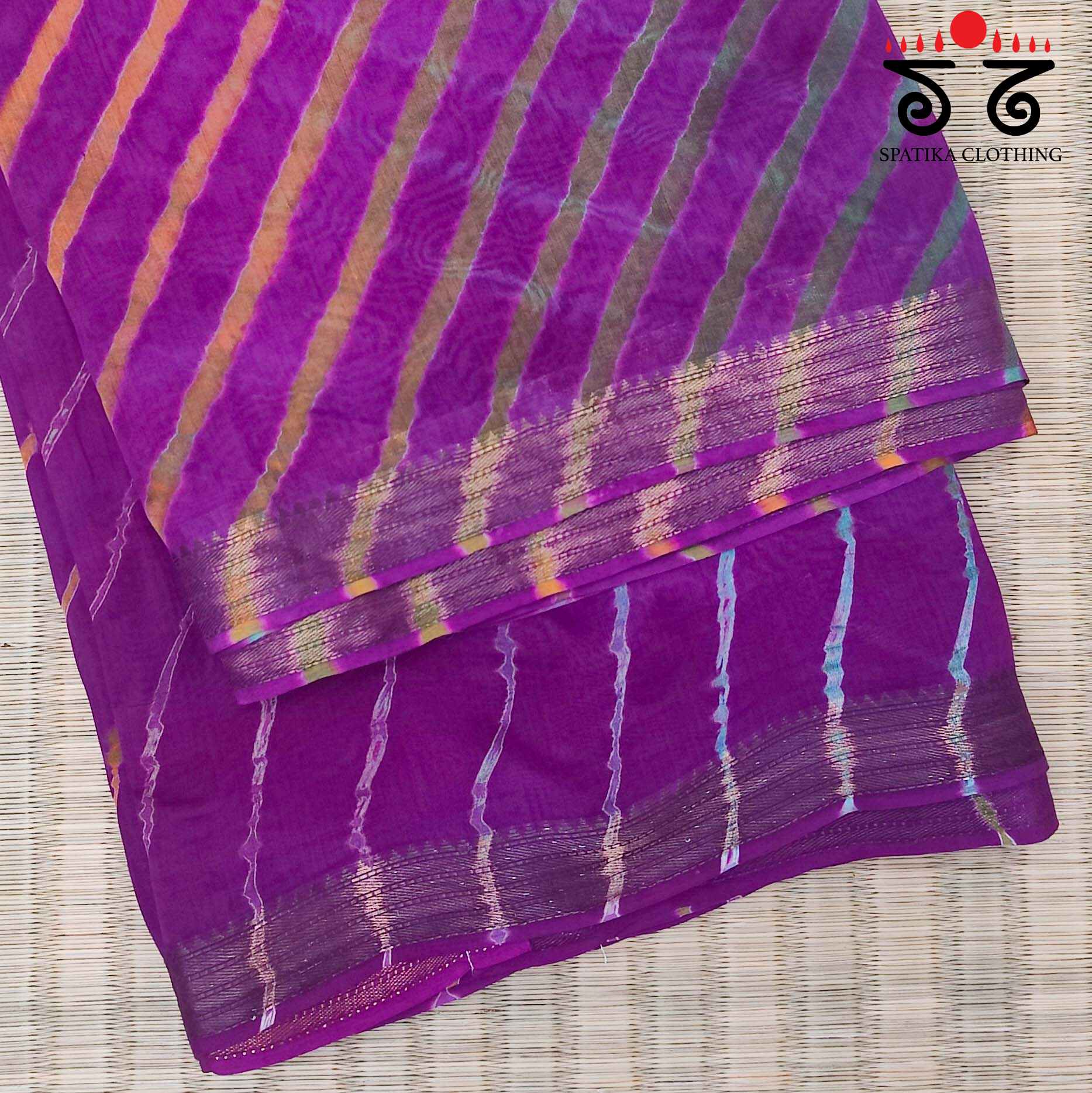 Leheriya on Maheshwari Silk Cotton Saree