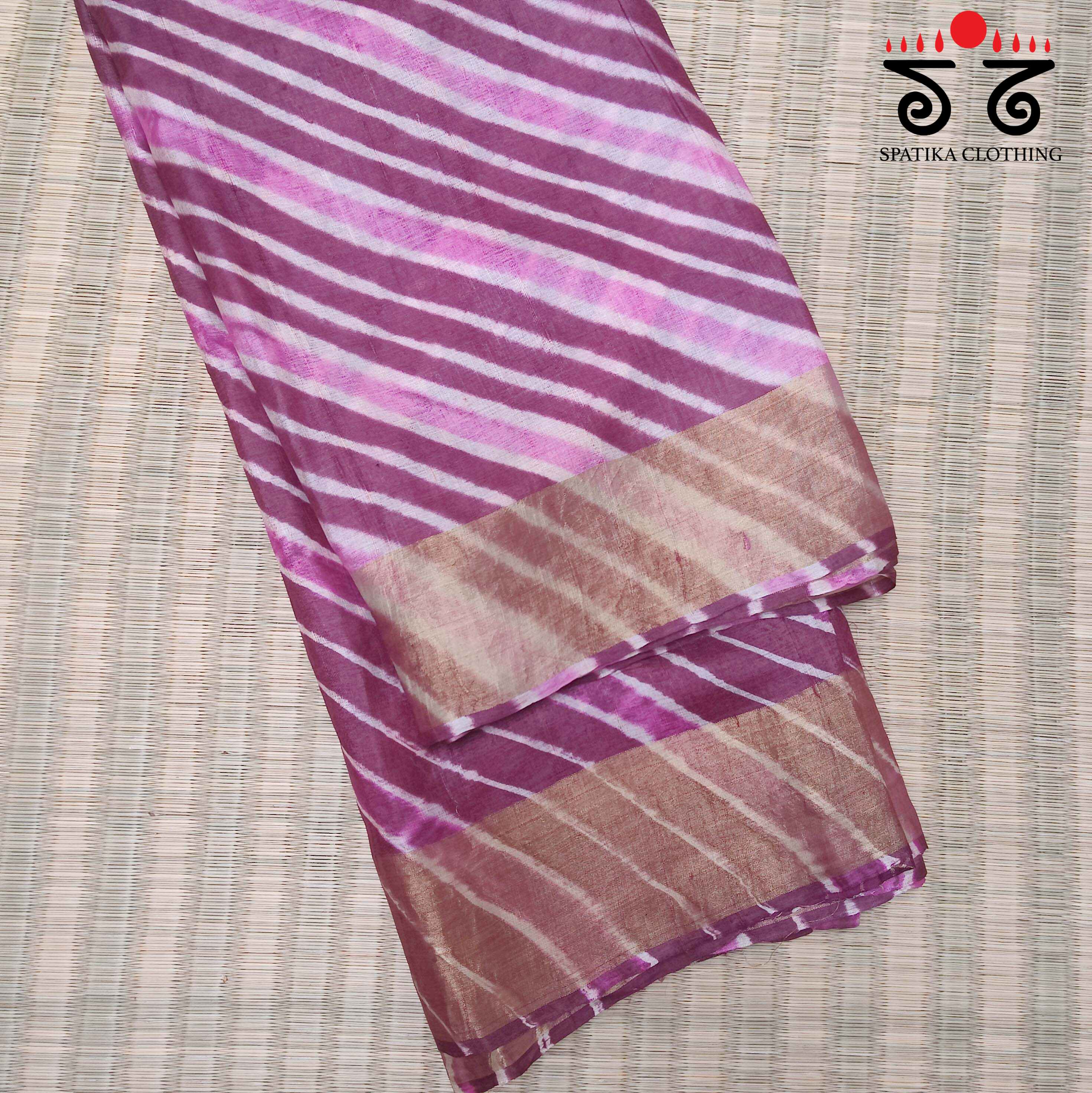 Leheriya on Tussar Silk Saree