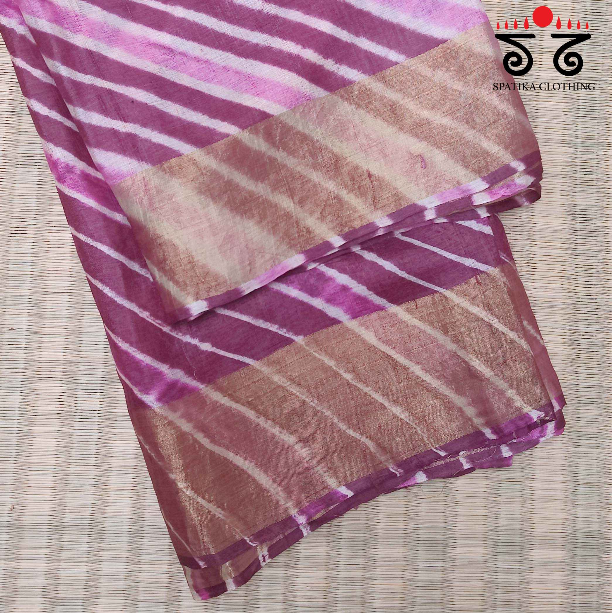 Leheriya on Tussar Silk Saree