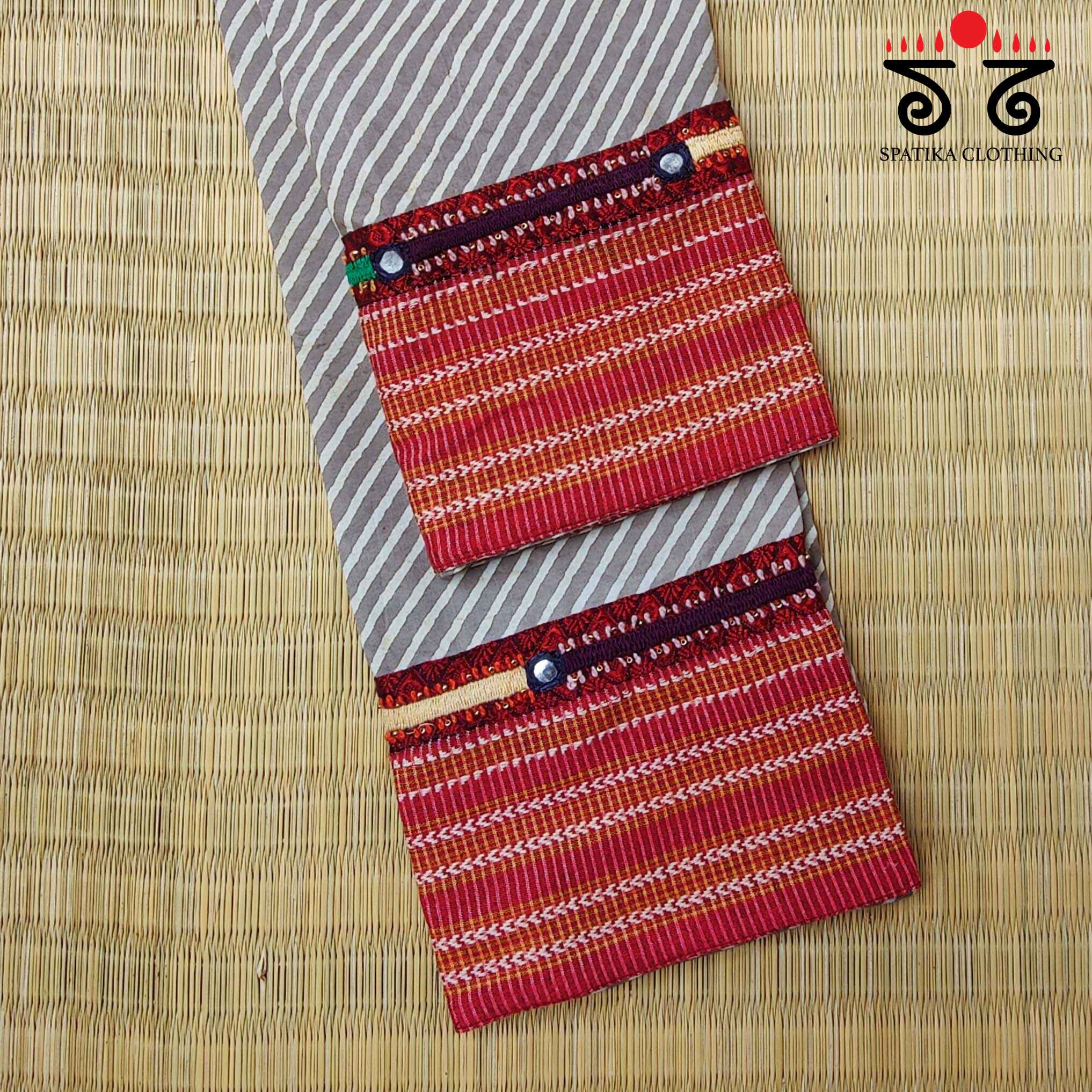 Ajrakh Hand Embroidered Blouse Fabric