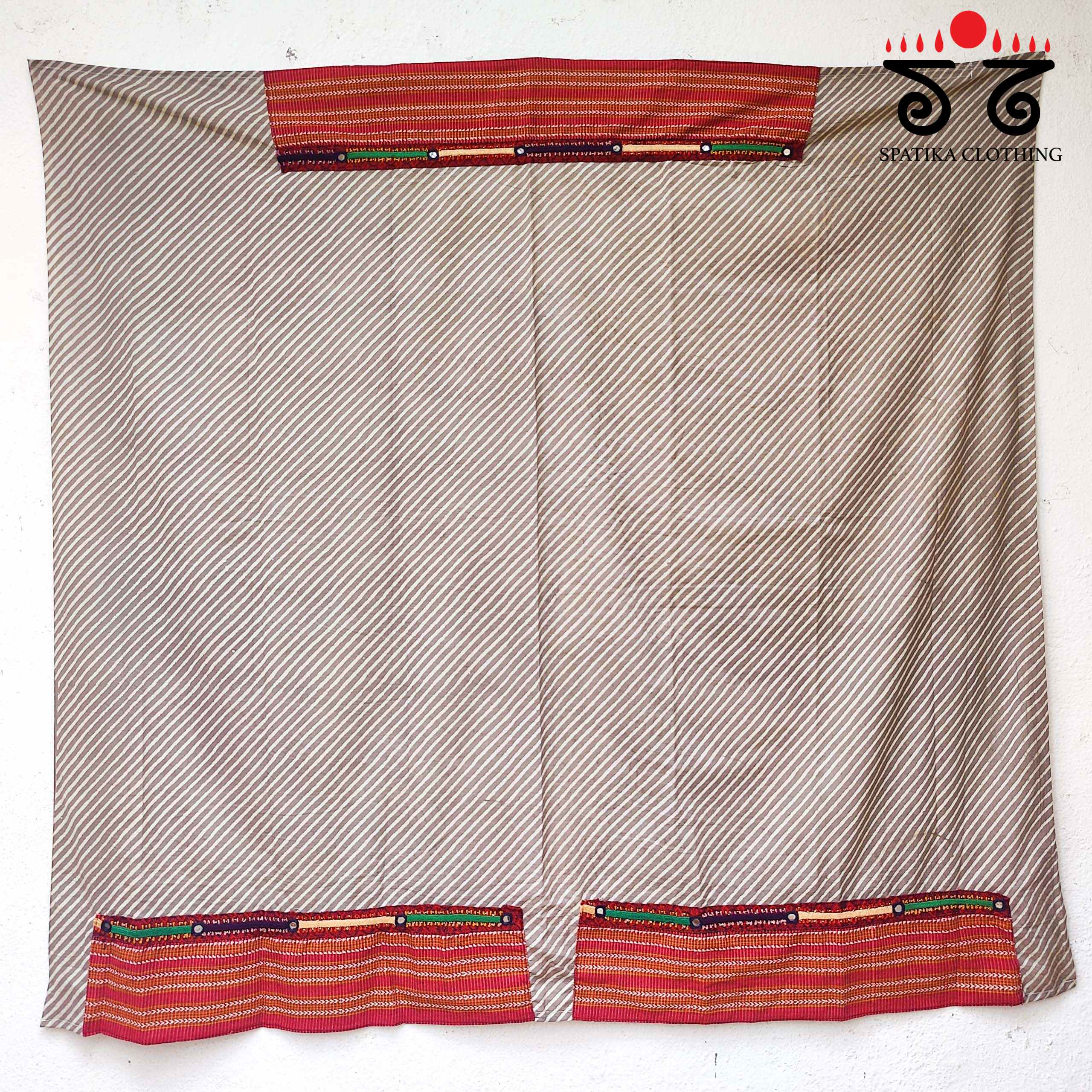 Ajrakh Hand Embroidered Blouse Fabric