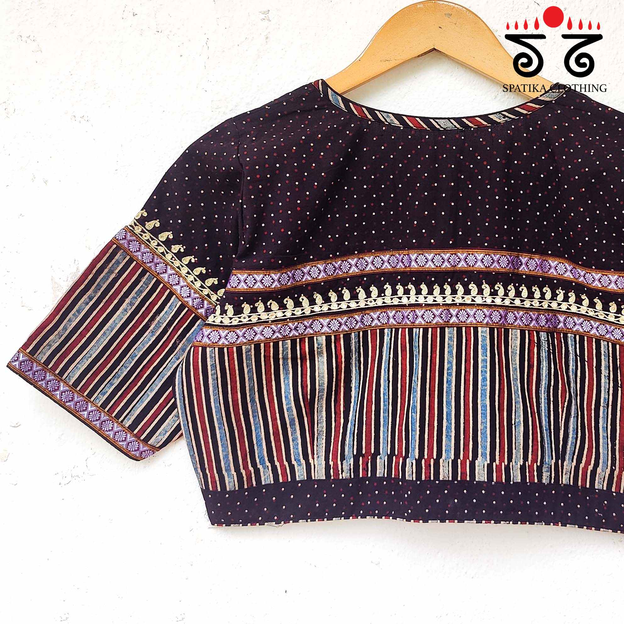 Ajrakh Half and Half Blouse