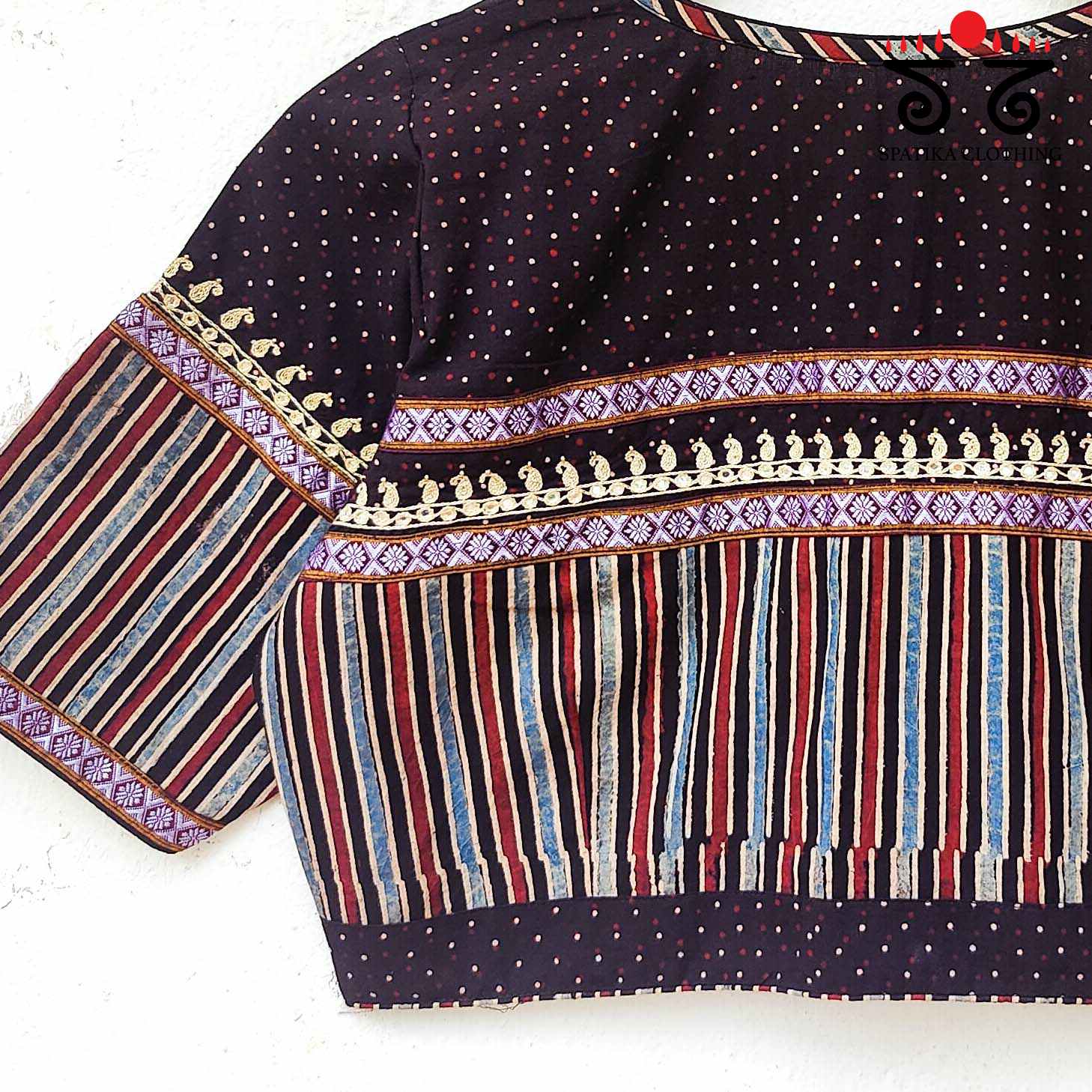 Ajrakh Half and Half Blouse