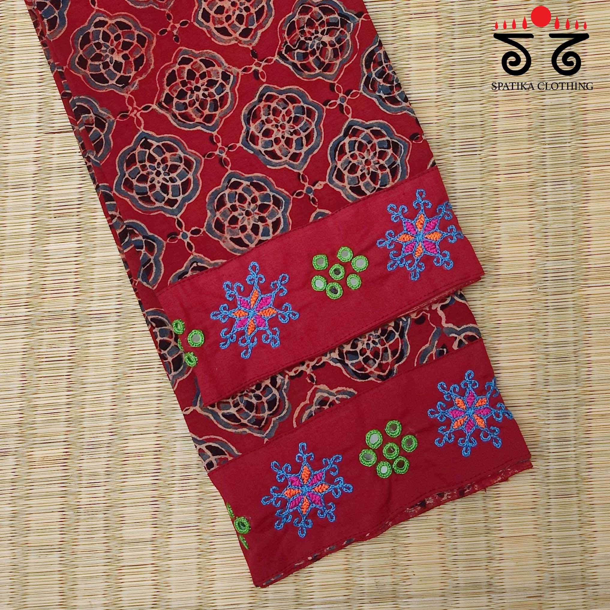 Banjara Handembroidery - Ajrakh Blouse Fabric